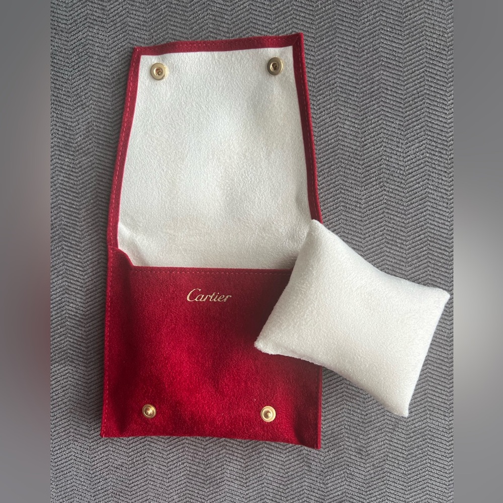 New Cartier Red Felt Love Bracelet Travel Pouch for Accessories and Jewelry - Picture 4 of 8